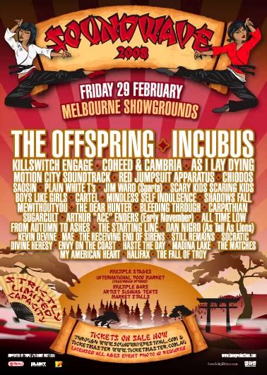 soundwave 2008 lineup|Soundwave Adelaide 2008 Setlists .